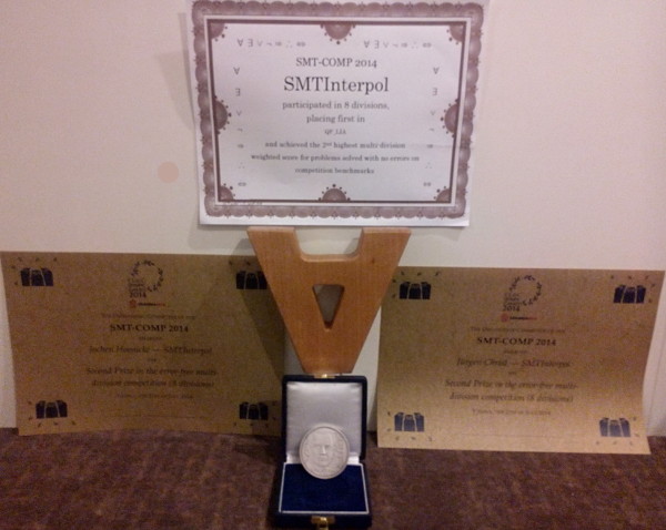 Awards for SMTInterpol during VSL 2014